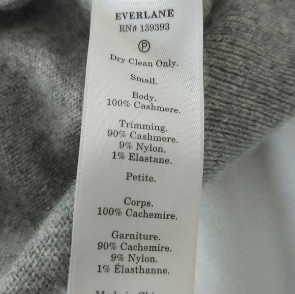 Everlane Heather Grey 100 Percent Cashmere Sweater S - Picture 5 of 12